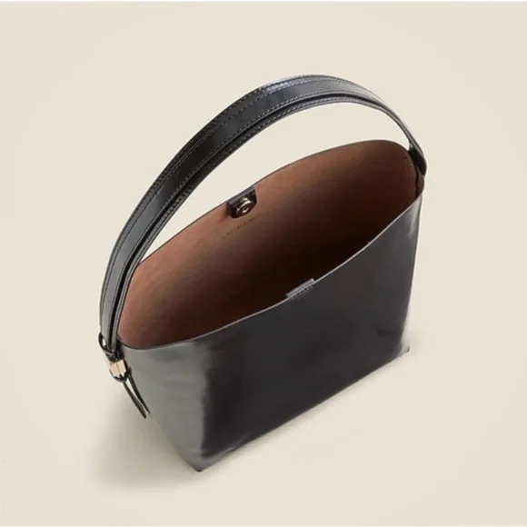 NWT J. CREW Edie bucket bag in black Italian leather - Picture 4 of 11